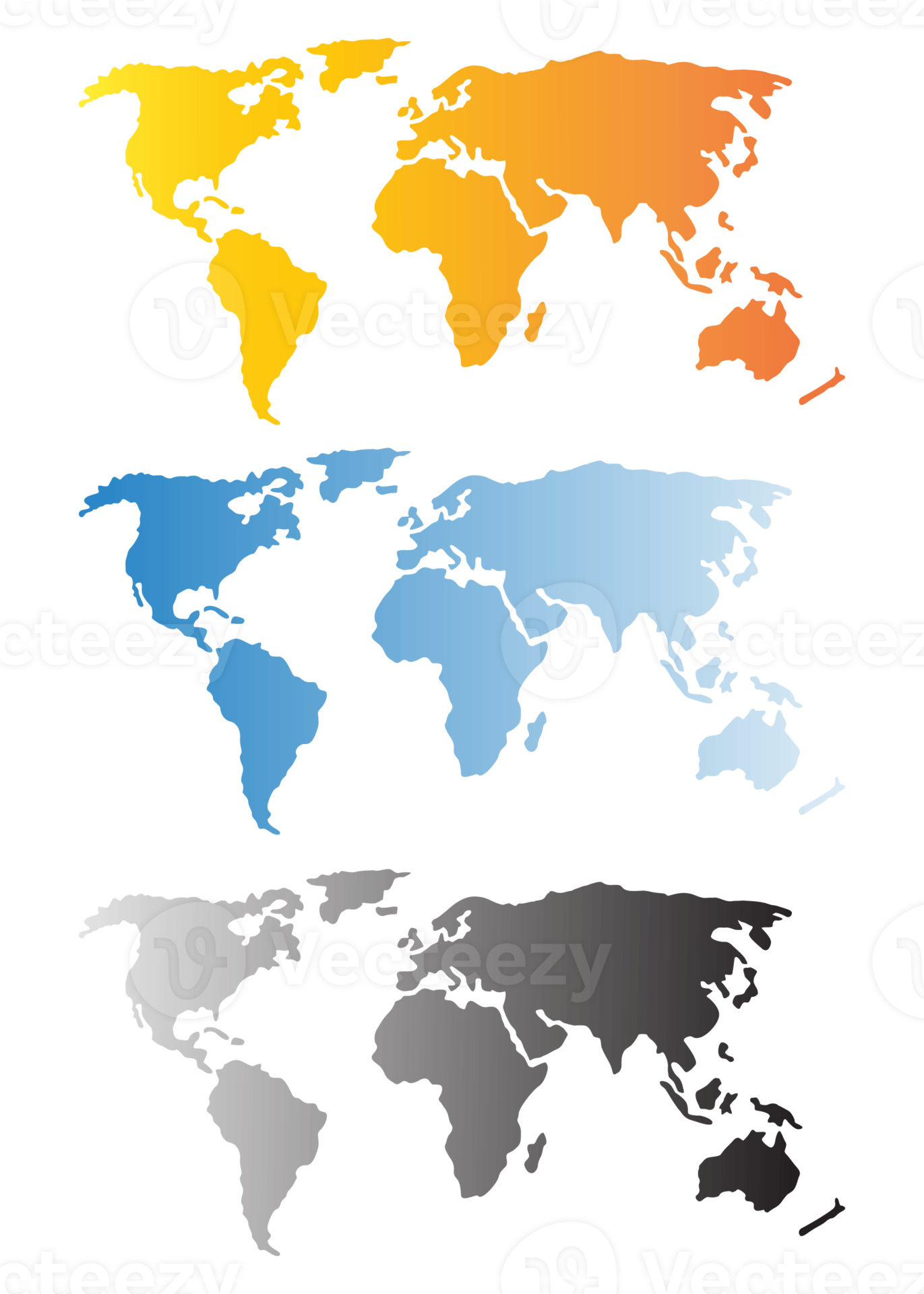 Gradient world map art illustration isolated on png Transparent background 15286847 PNG