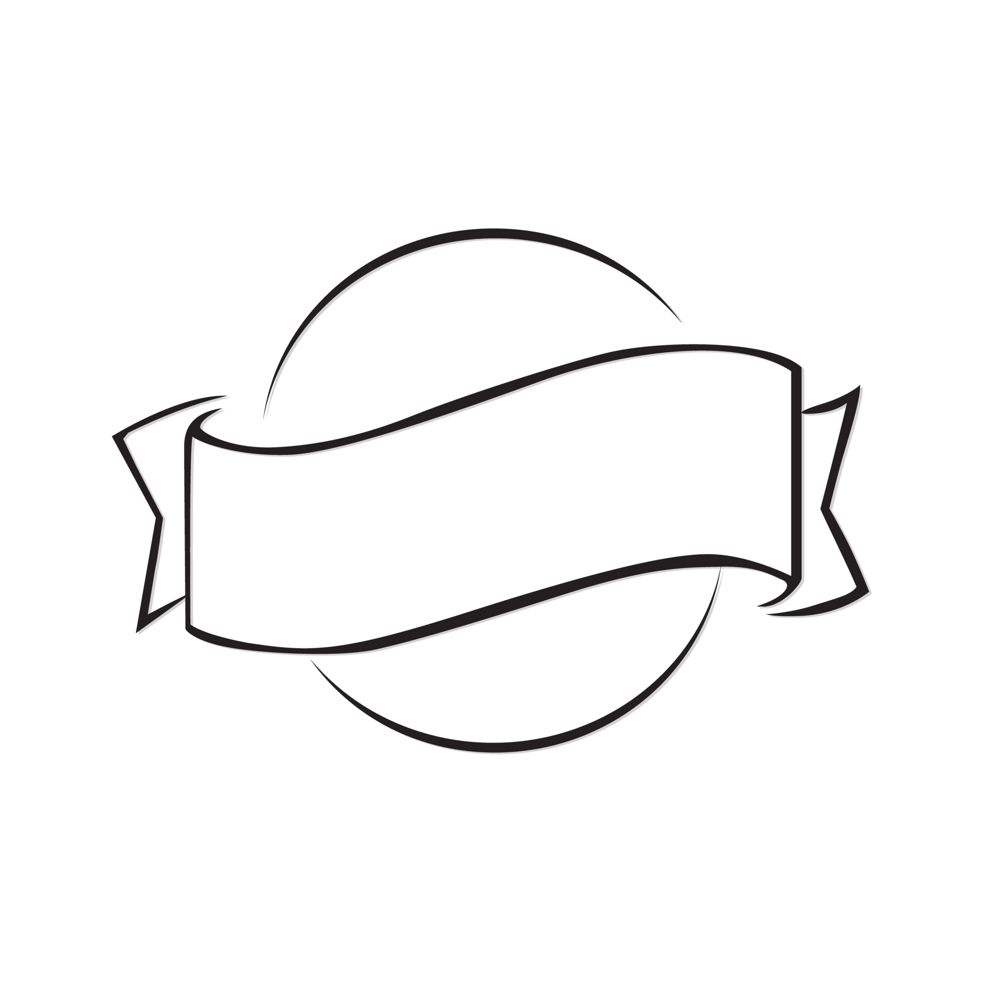 Round outline ribbon illustration isolated on png Transparent background 15286850 PNG