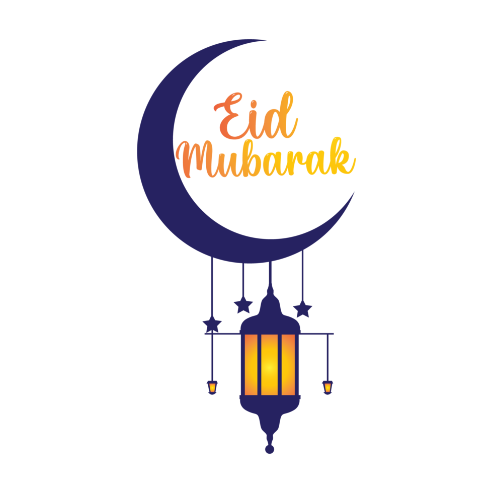 eid mubarak ilustración aislada en png fondo transparente