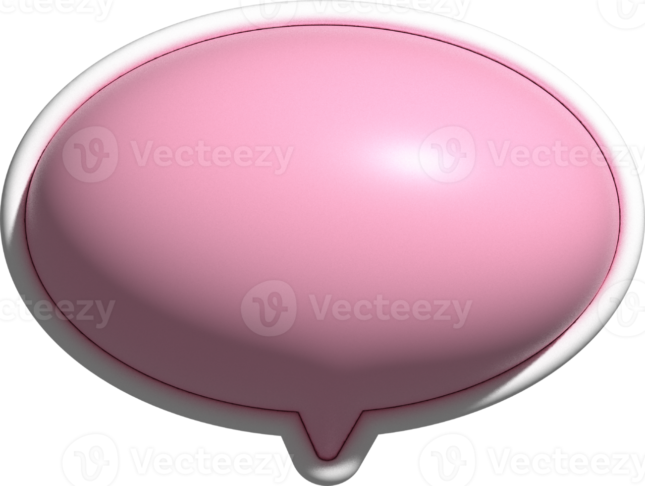 lindo cuadro de texto rosa 3d, decoración de cuadro de burbujas de discurso png