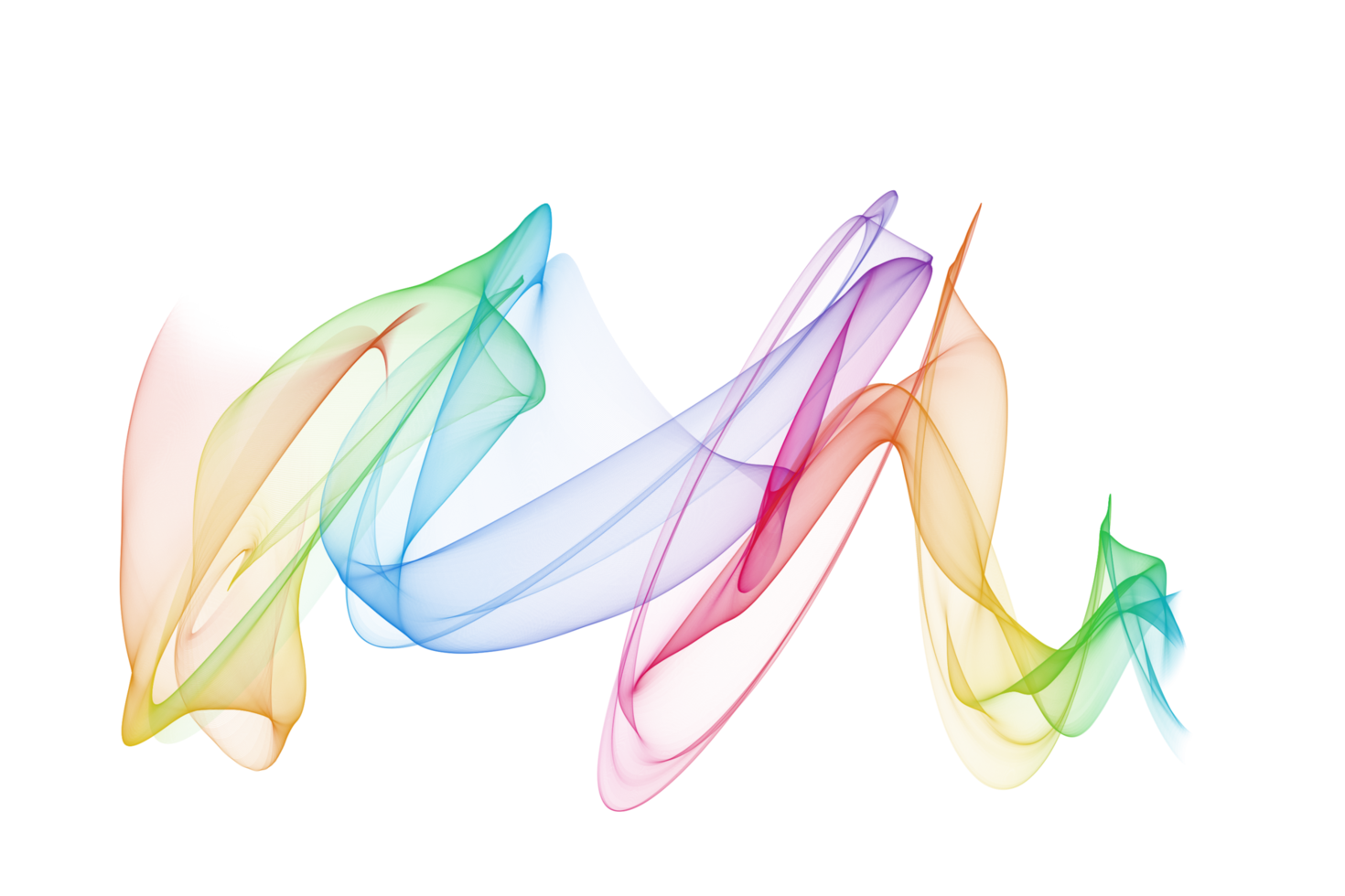 Abstract colorful wave isolated png