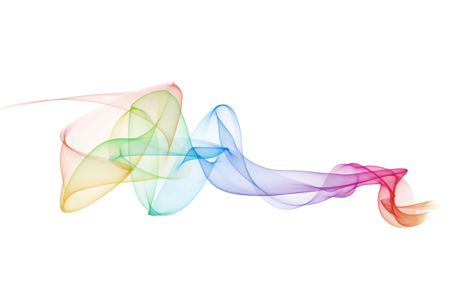 Abstract colorful wave isolated png