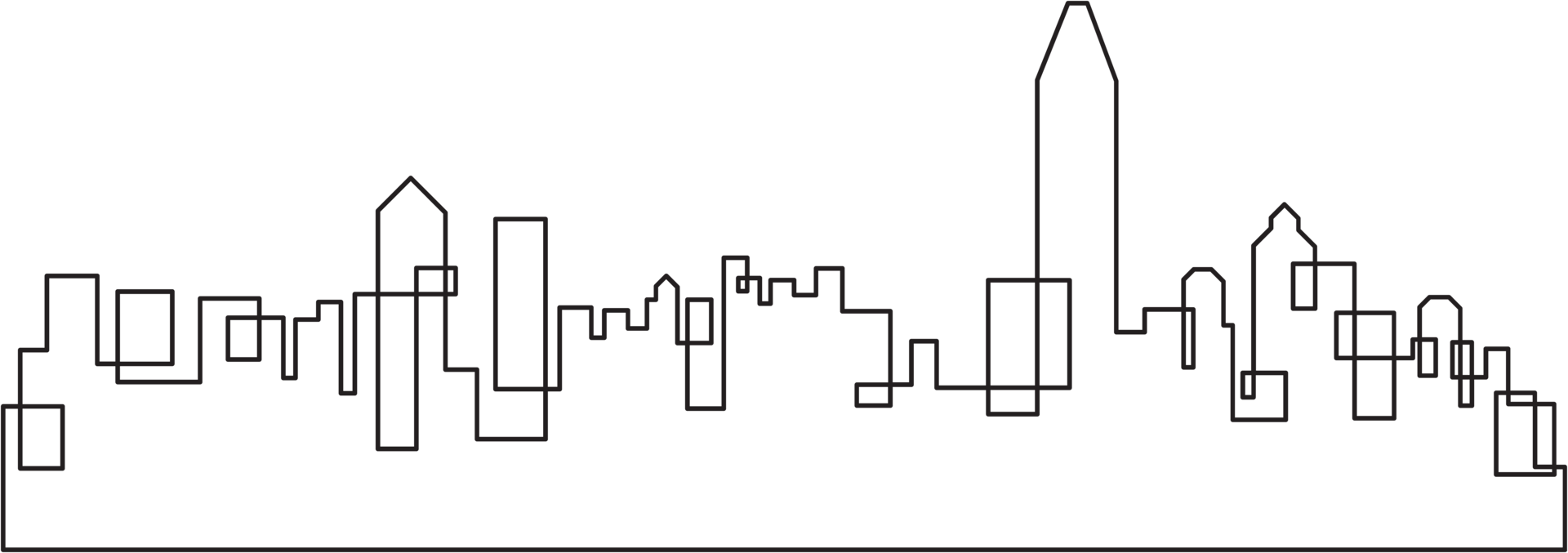 modern cityscape skyline outline drawing. png