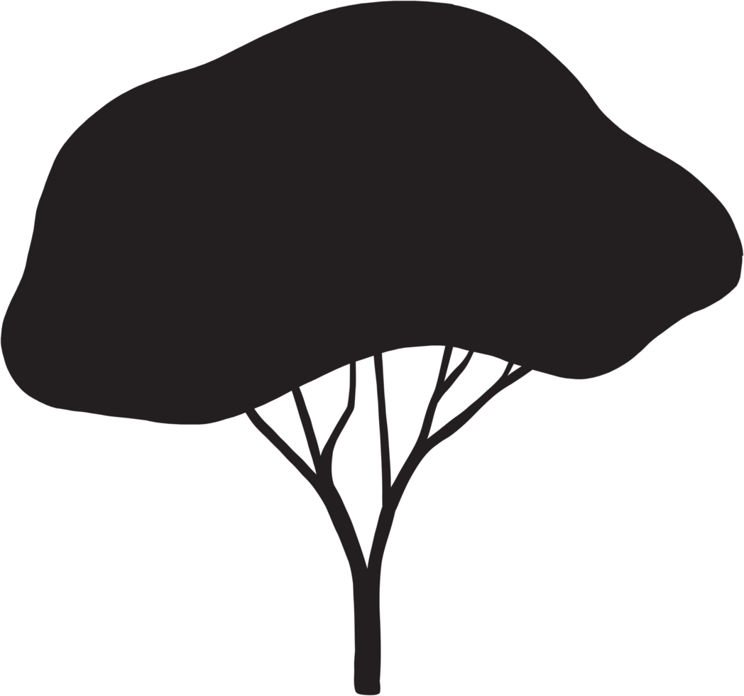 dessin de silhouette à main levée d'arbre de simplicité. png