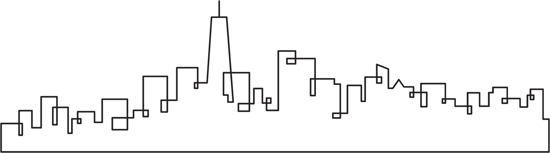 modern cityscape skyline outline drawing. png