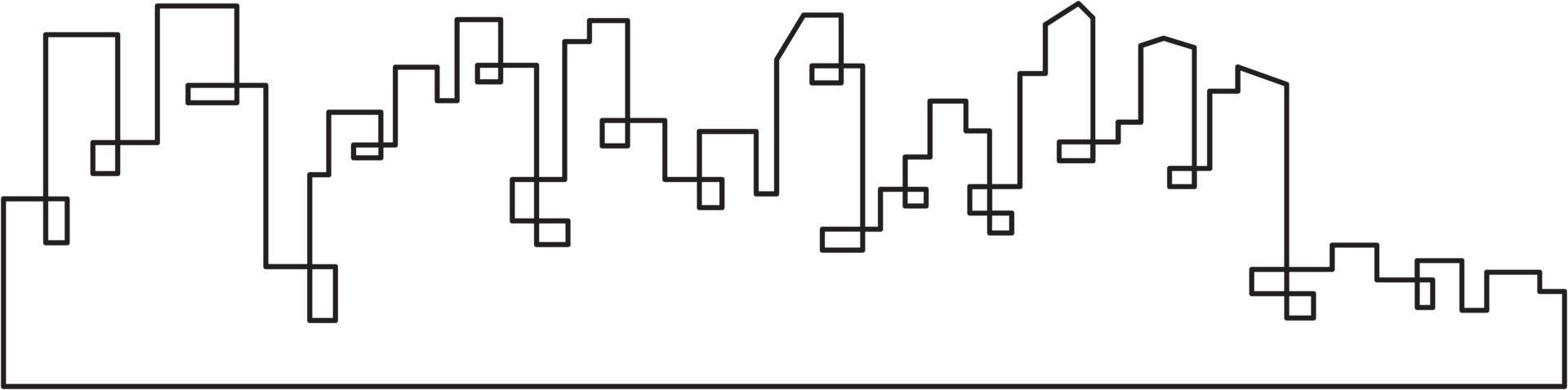 modern cityscape skyline outline drawing. png
