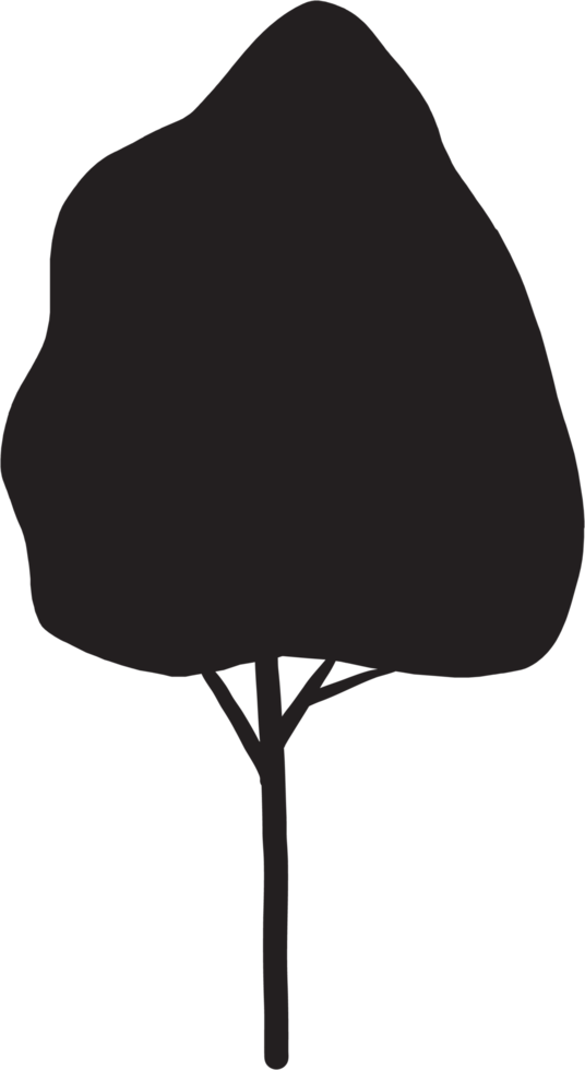 simplicity tree freehand silhouette drawing. png