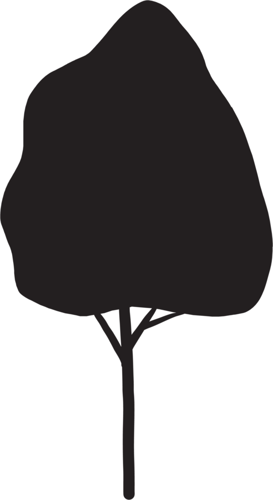 Einfachheit Baum Freihand-Silhouette zeichnen. png