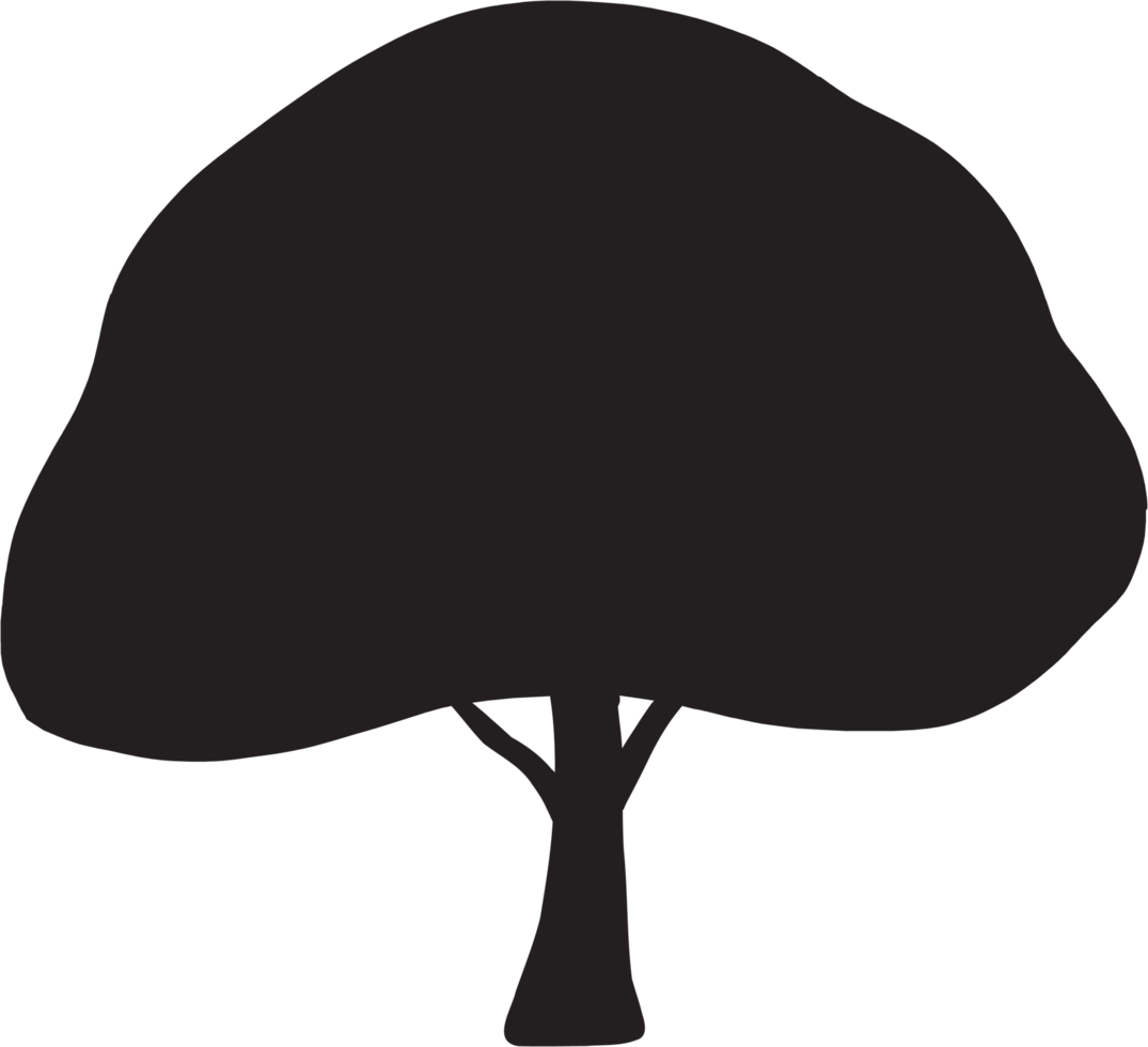 simplicity tree freehand silhouette drawing. png