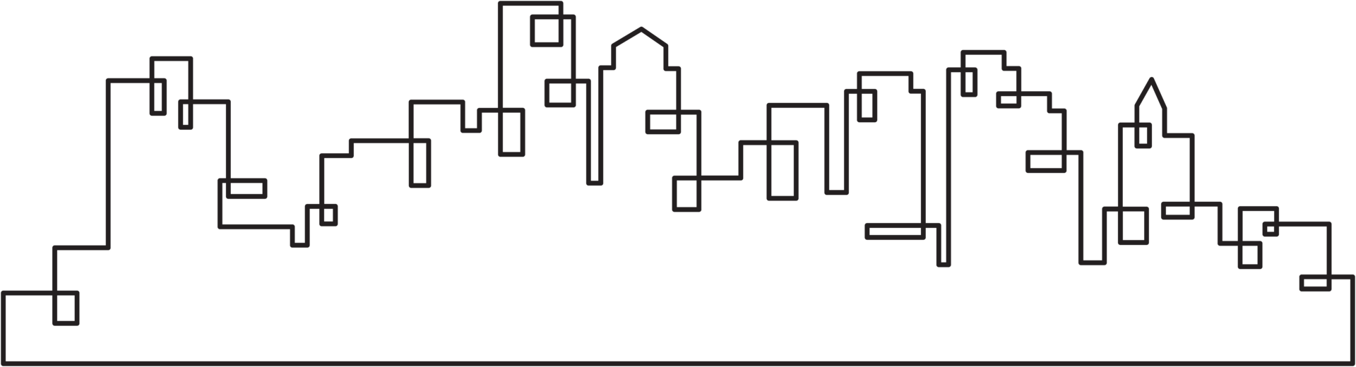 modern cityscape skyline outline drawing. png