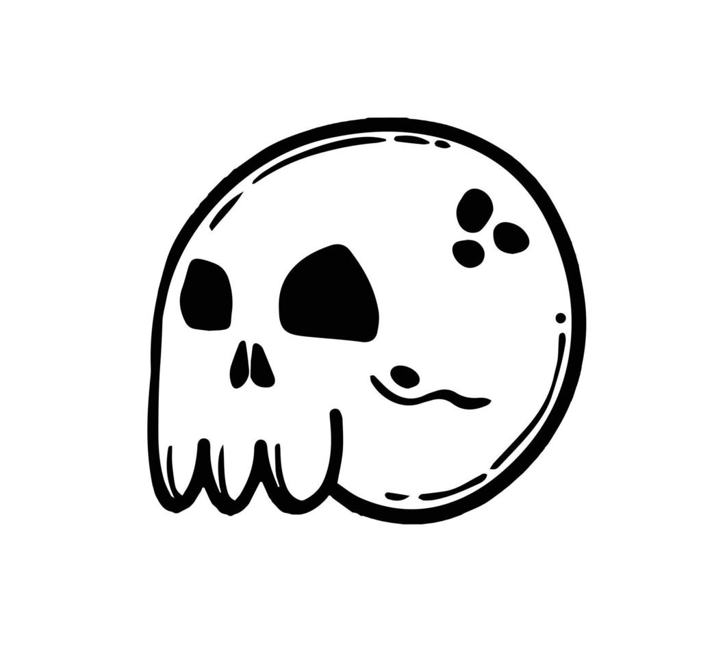 Skull design. Scary character symbol. Hand drawn style vector. vector