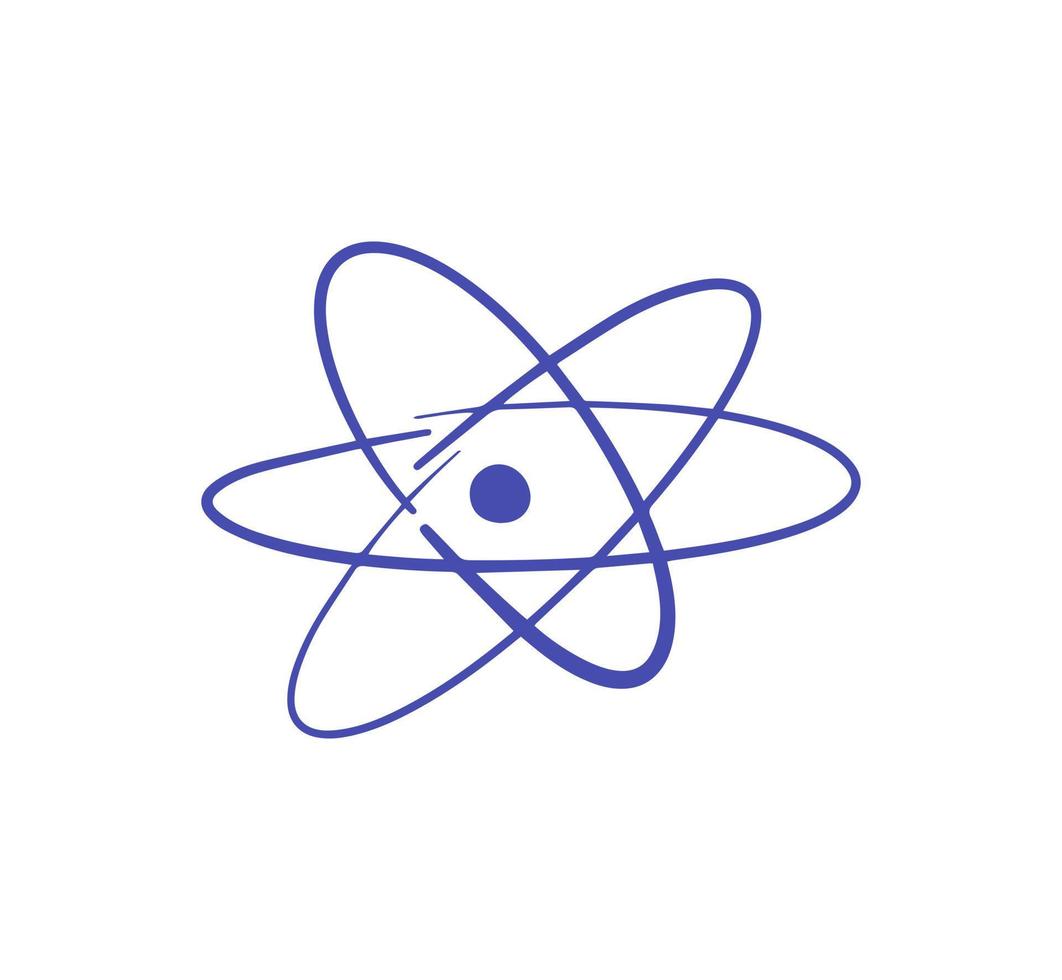 Atom molecule hand drawn icon design vector. vector