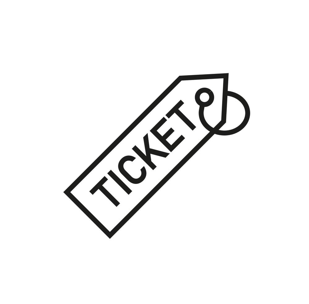 Ticket vector outline icon design template. Coupon festival paper symbol.