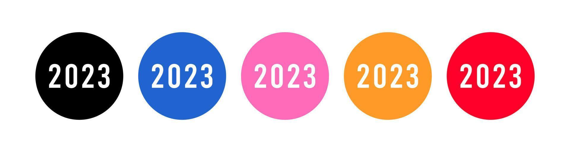 Vector de ilustración de icono de pasador circular de 2023 años.