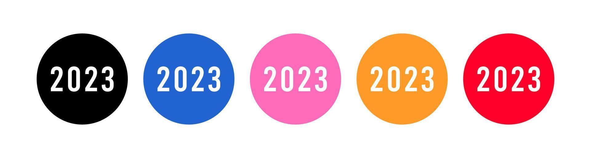 2023 year circular pin icon illustration vector. vector