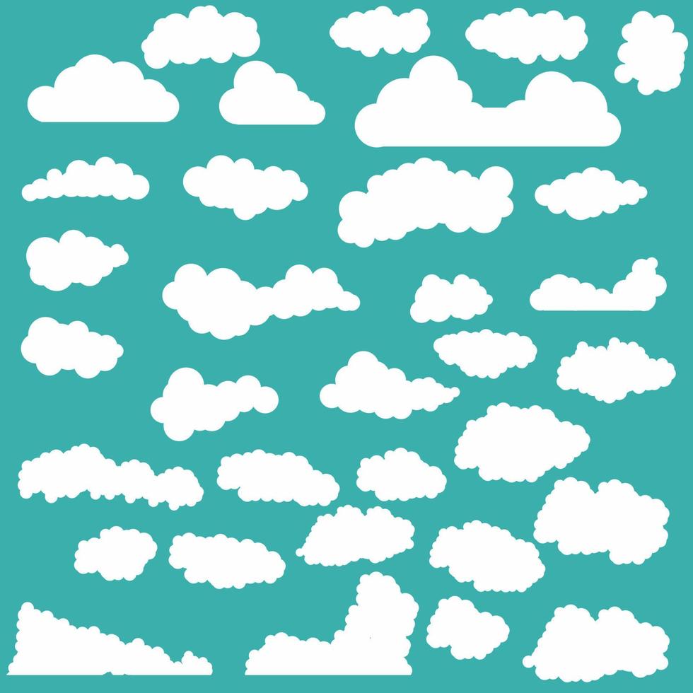 a set group of cloud in flat design vector