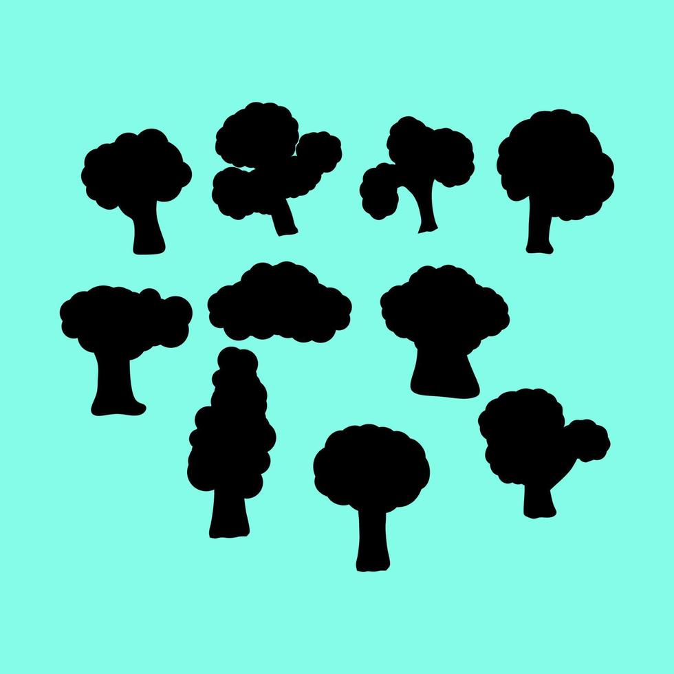 A set tree in silhouette for material design vector