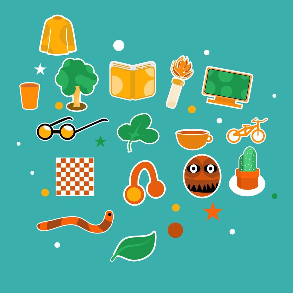 A set of cute icon vector activity
