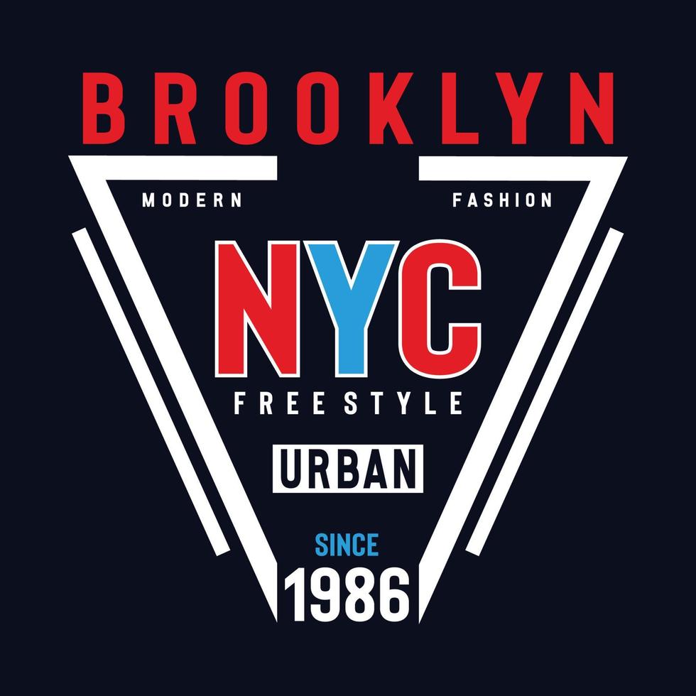ilustración de vector de diseño de tipografía de brooklyn, nueva york para camiseta
