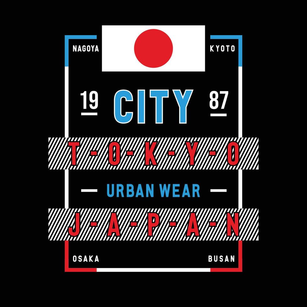 camiseta de diseño de tipografía de tokio japón, idea de eslogan de concepto de ilustración vectorial para camiseta gráfica - vector