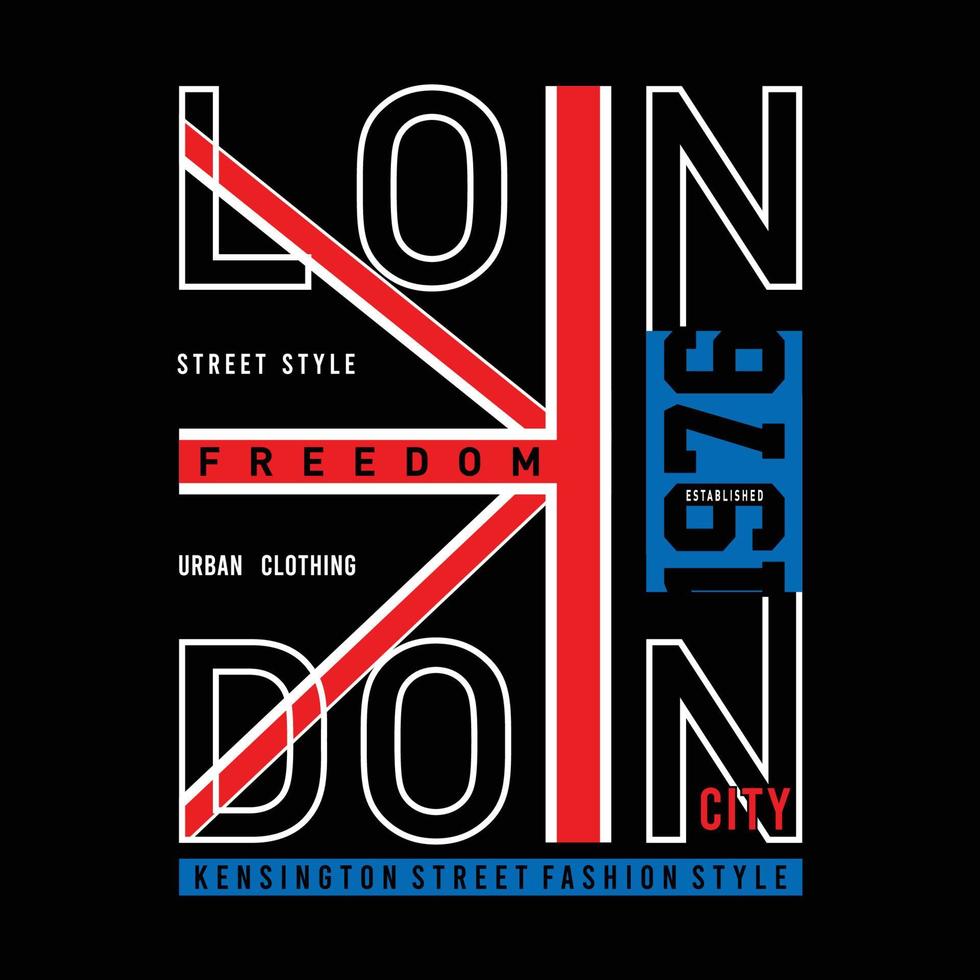 London typography design tee t shirt graphic printed,design - t -printing-embroidery-apparel vector