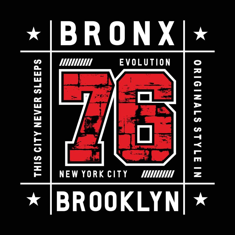 Bronx evolution typography vector illustration for t shirt