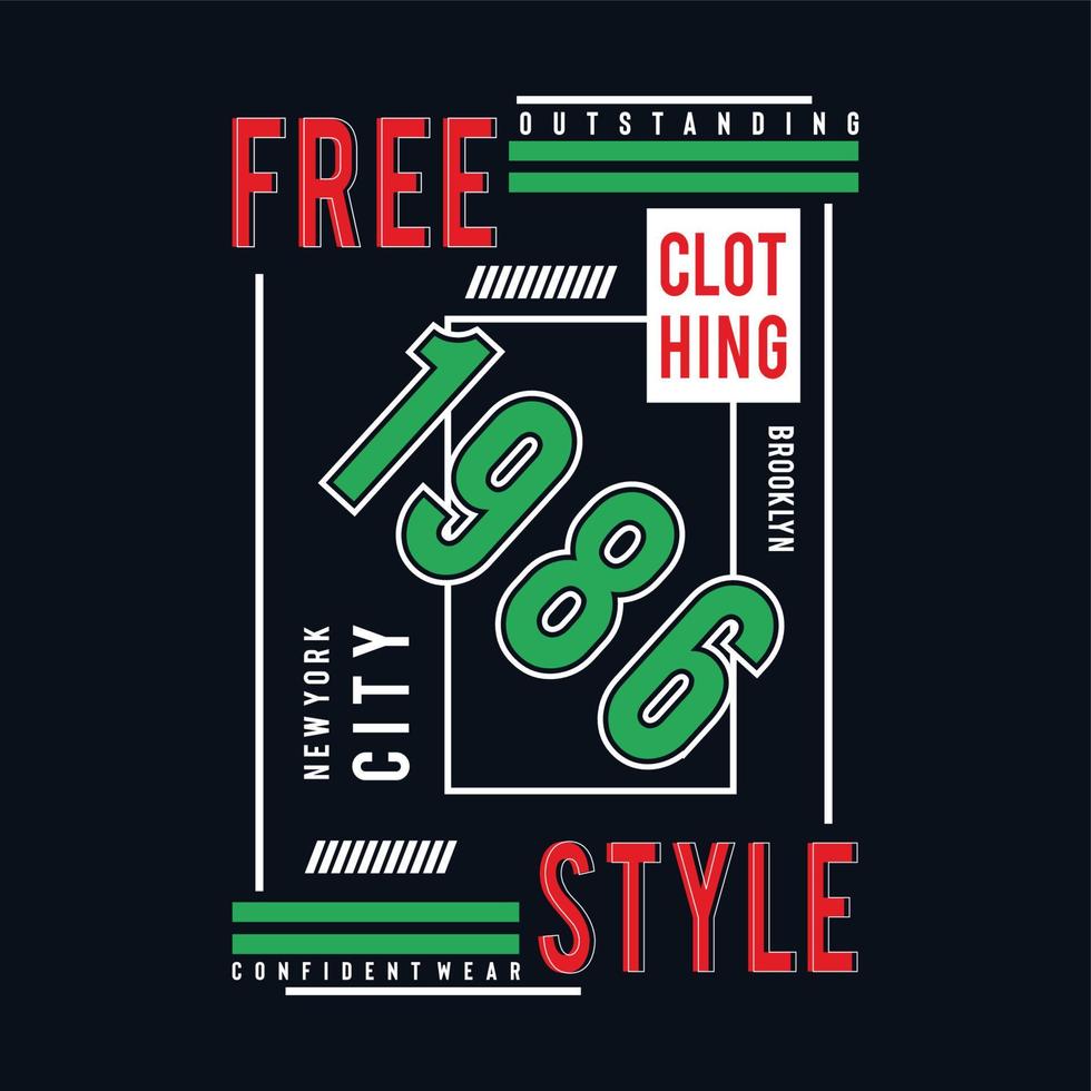 camiseta de diseño de tipografía de estilo libre de la ciudad de nueva york para imprimir camisetas y otros usos vector