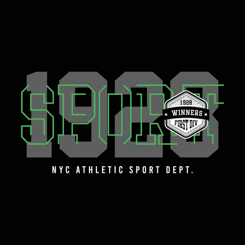 Sport athletic typography, t-shirt graphics, vectors