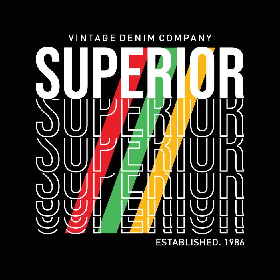 Superiort vintage denim company  for t-shirt print vector