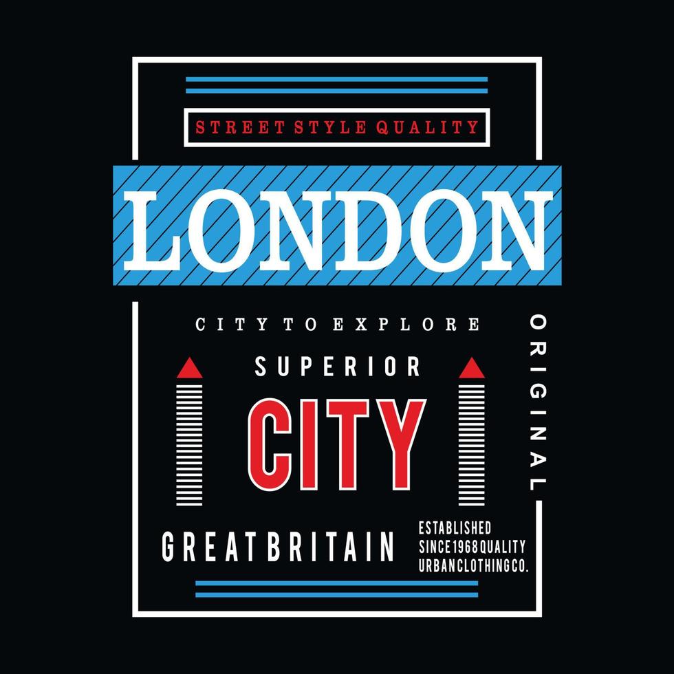 London typography design tee for t shirt print other and uses - vector illustration