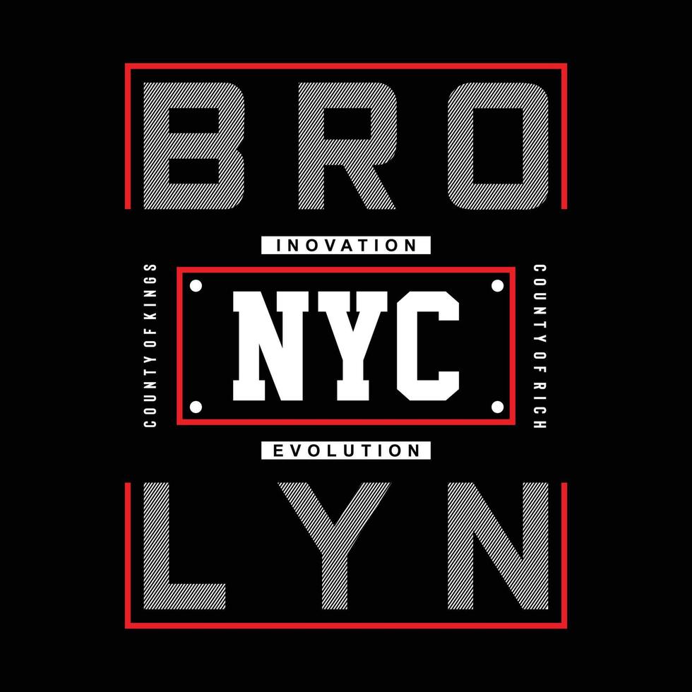 brooklyn, diseño de tipografía de nueva york para estampado de camisetas vector
