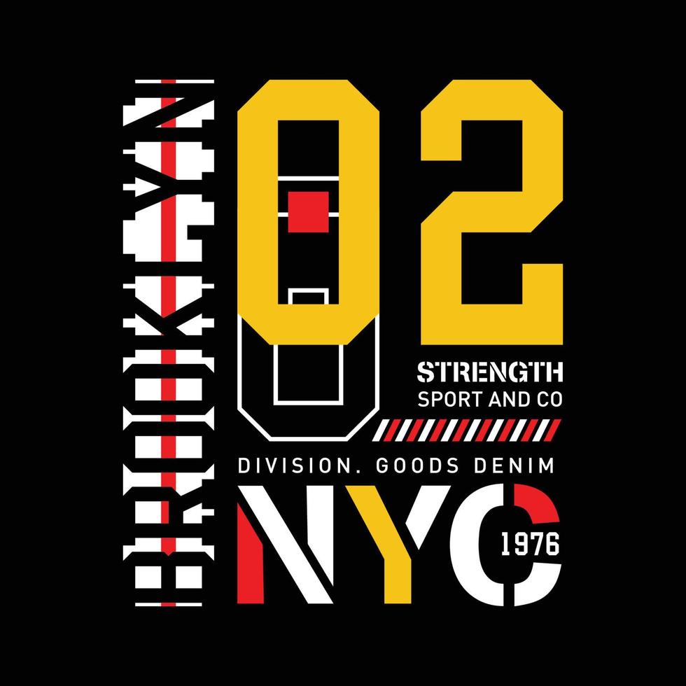 Camiseta con estampado tipográfico elegante de la ciudad de nueva york y diseño abstracto de prendas de vestir. vector