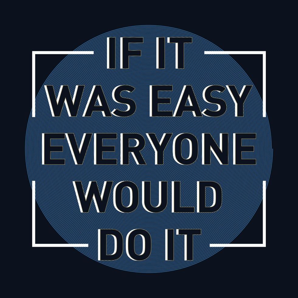 Inspiring motivation quote if it was easy everyone would do it . Vector typography poster and t-shirt design concept. - Vector