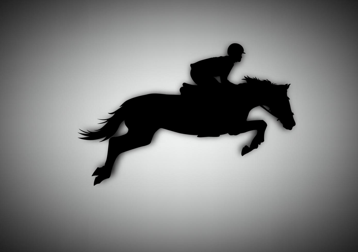 diseño gráfico silueta jinete carreras de caballos para la carrera con fondo gris ilustración vectorial vector