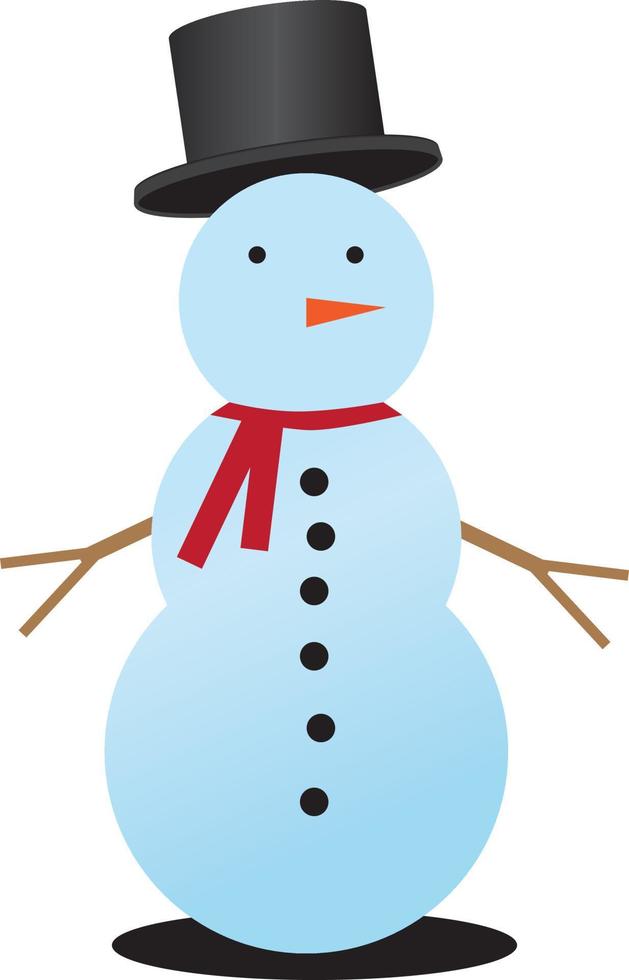 ilustración de hombre de nieve de navidad vector