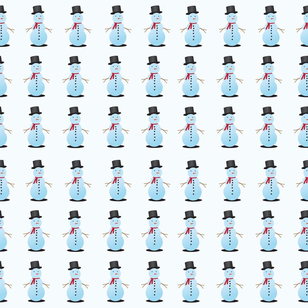 Christmas snow man seamless pattern background vector