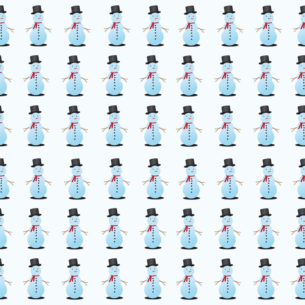 Christmas snow man seamless pattern background vector