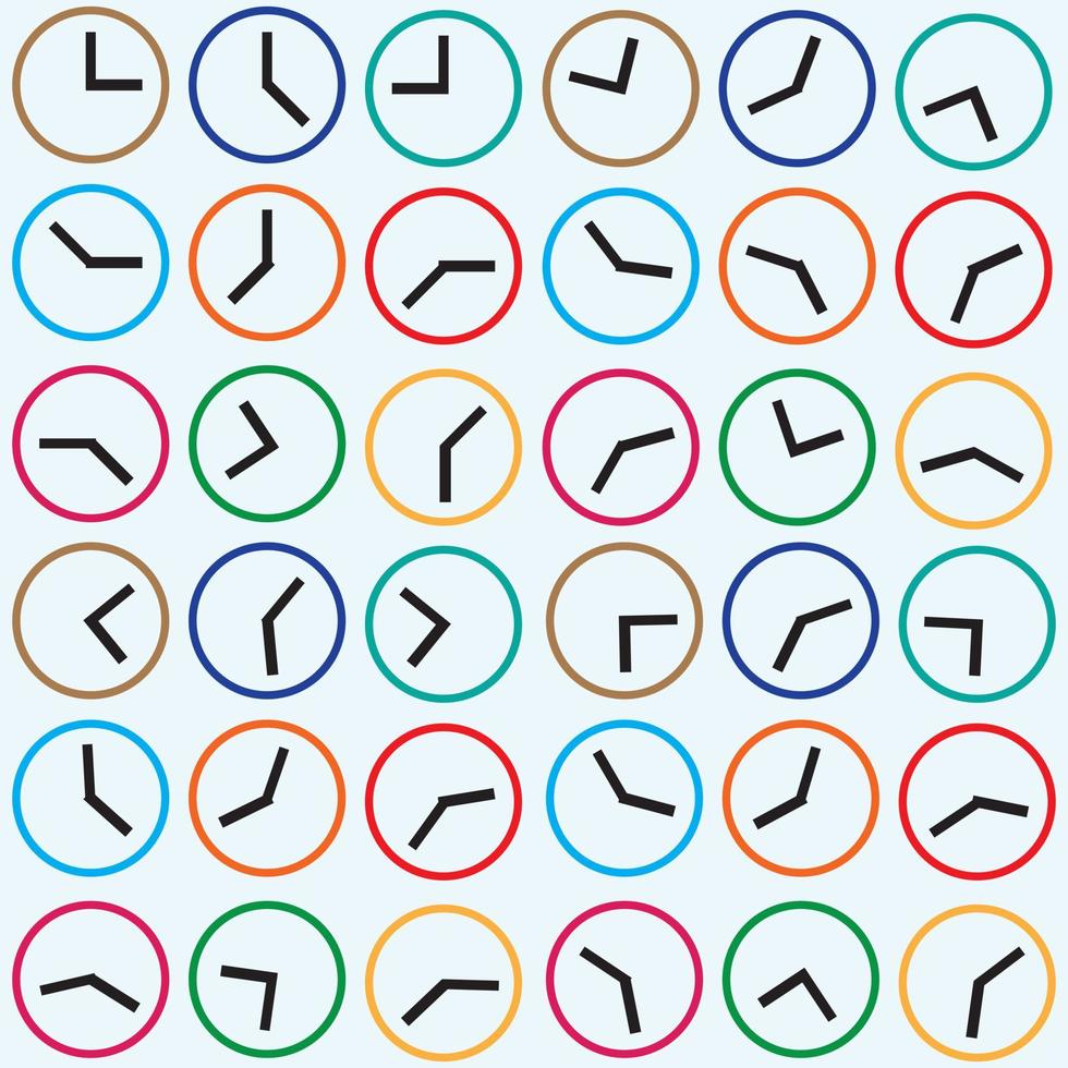 reloj colorido de patrones sin fisuras de fondo vector