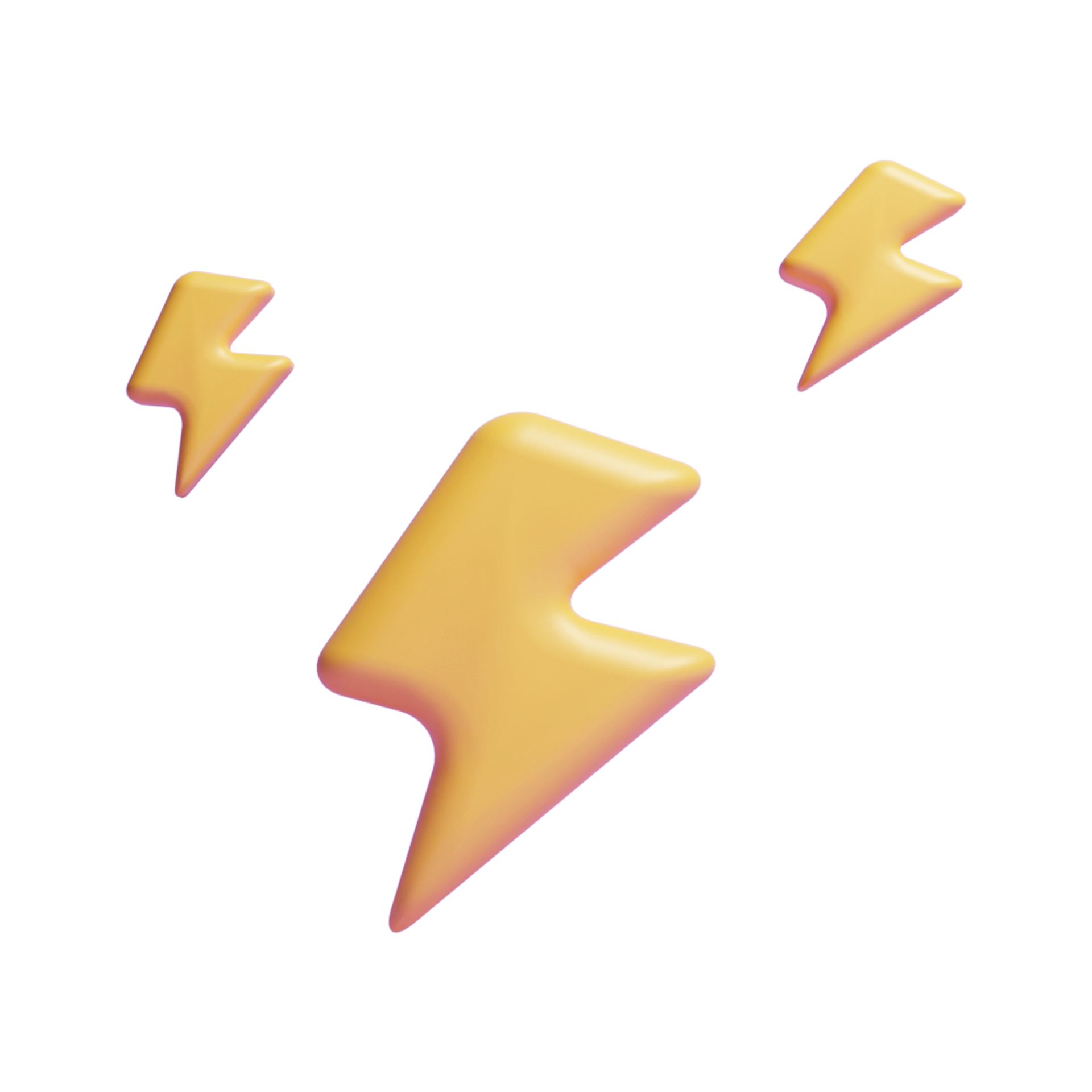 3d lightning bolt icon or 3d thunder bolt icon or game gold lightning