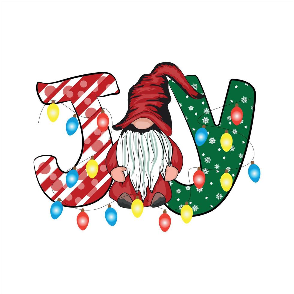 Joy Christmas sublimation illustration for t-shirt vector