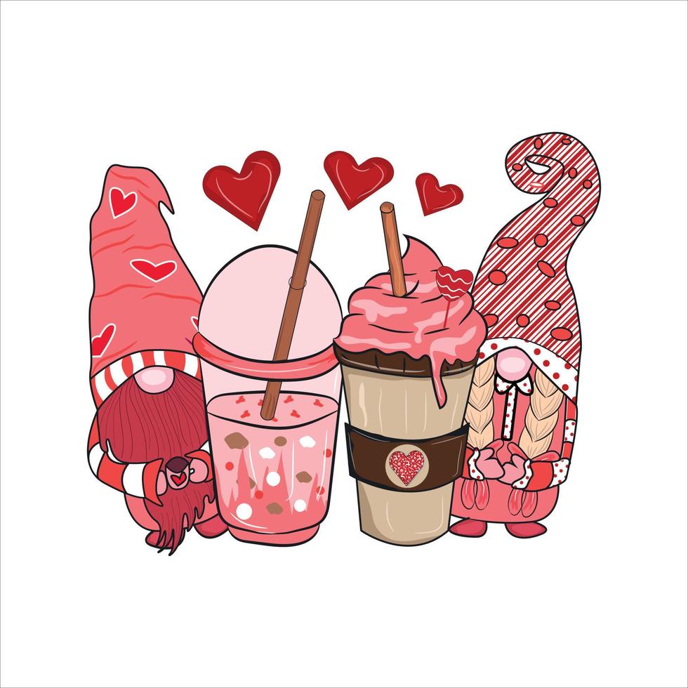 Valentine Drink Sublimation for t-shirt and others vector