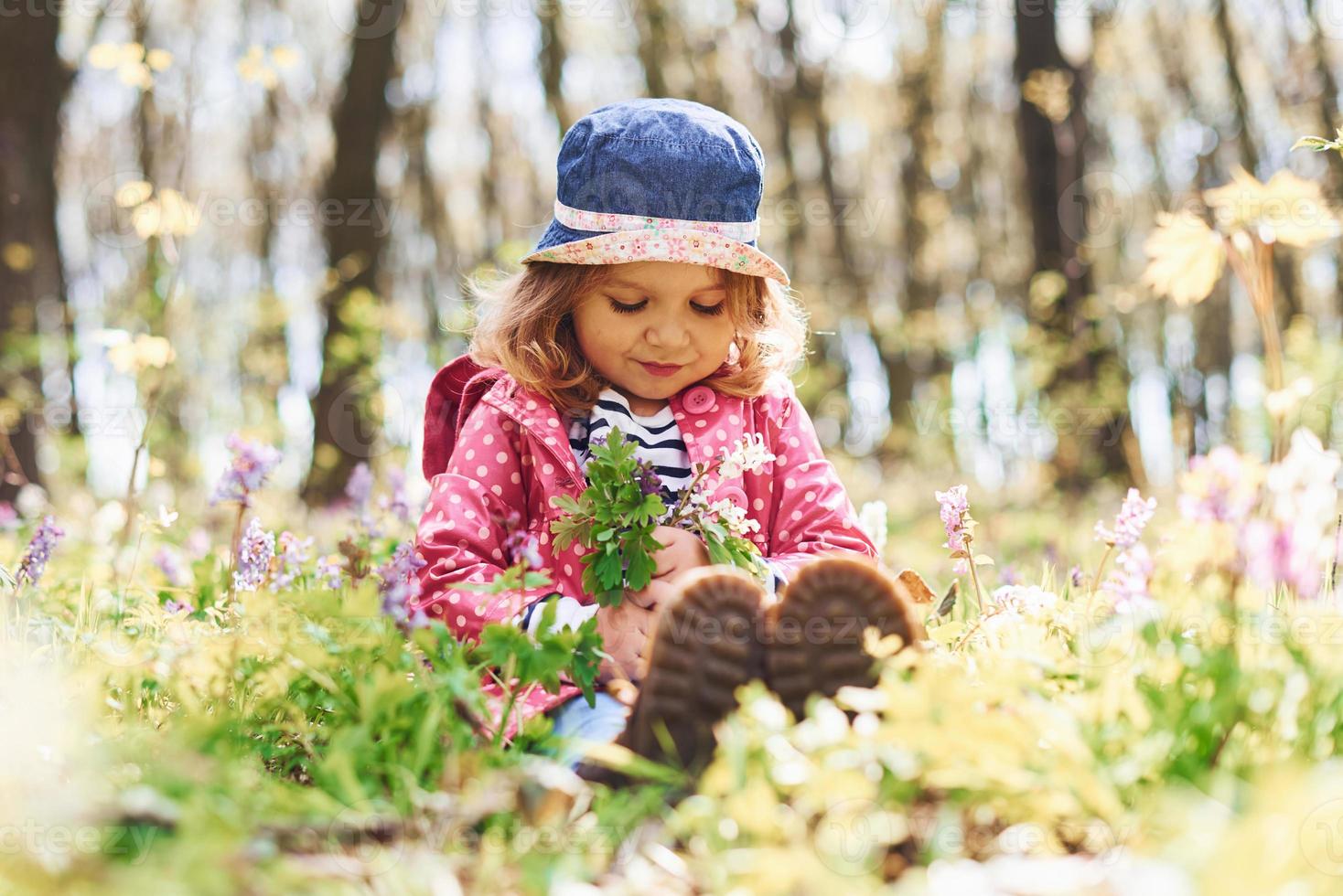 https://static.vecteezy.com/system/resources/previews/015/288/184/non_2x/happy-little-girl-in-blue-hat-have-walk-in-spring-forest-at-daytime-photo.jpg