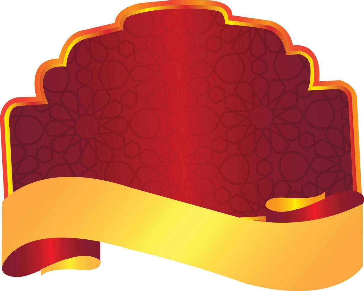 islamic banner luxury golden text box sale banner title box Ornament vector