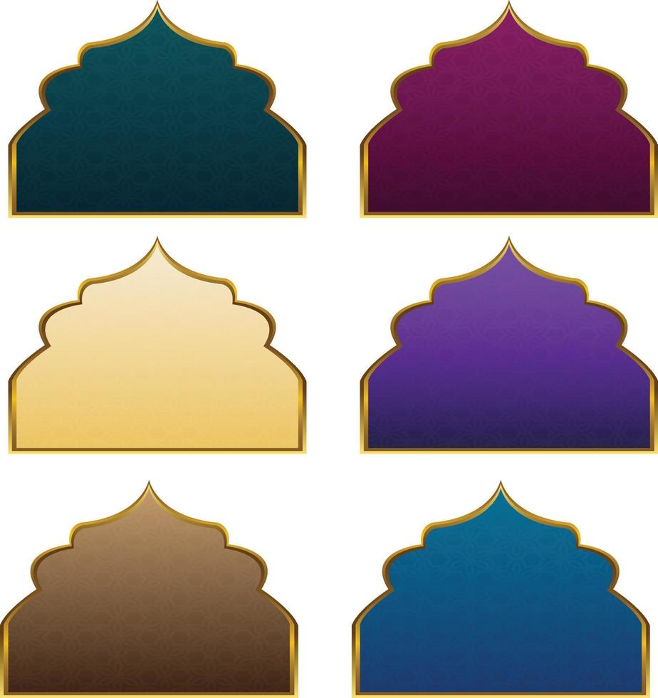 islamic banner luxury golden text box sale banner title box Ornament vector