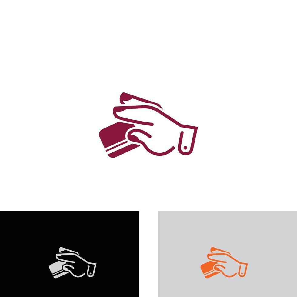 Hand holding credit card business icon image vector