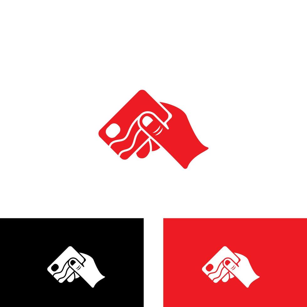 Hand holding credit card business icon image vector