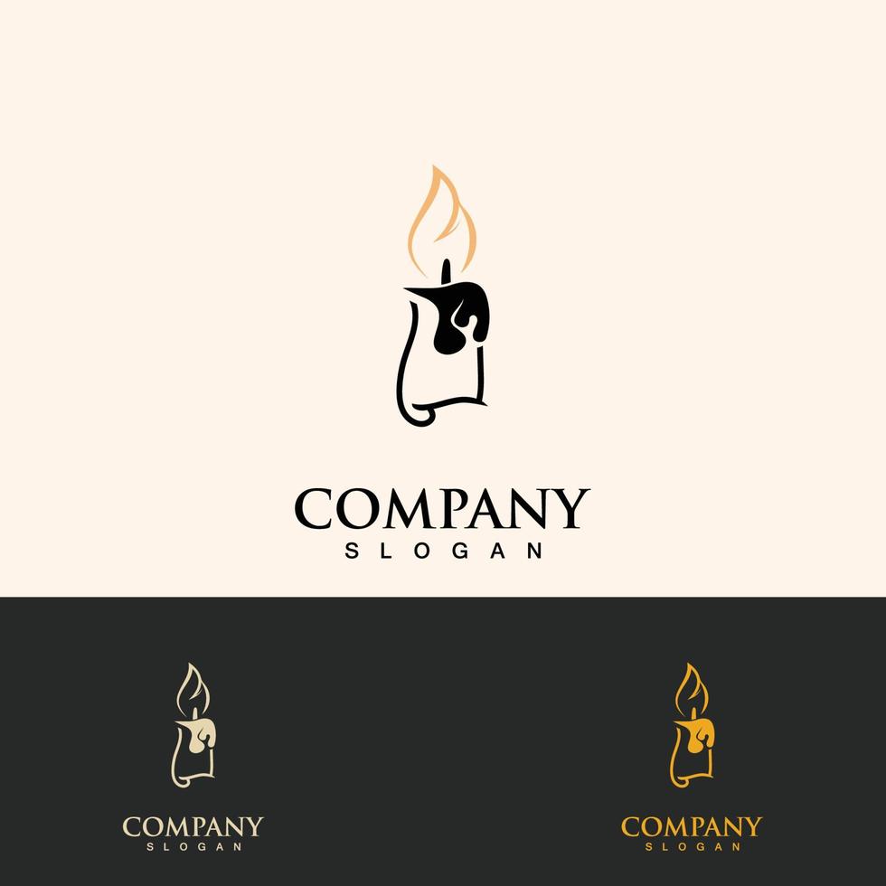 Candle icon burning, simple design style graphic flat line illustration vector