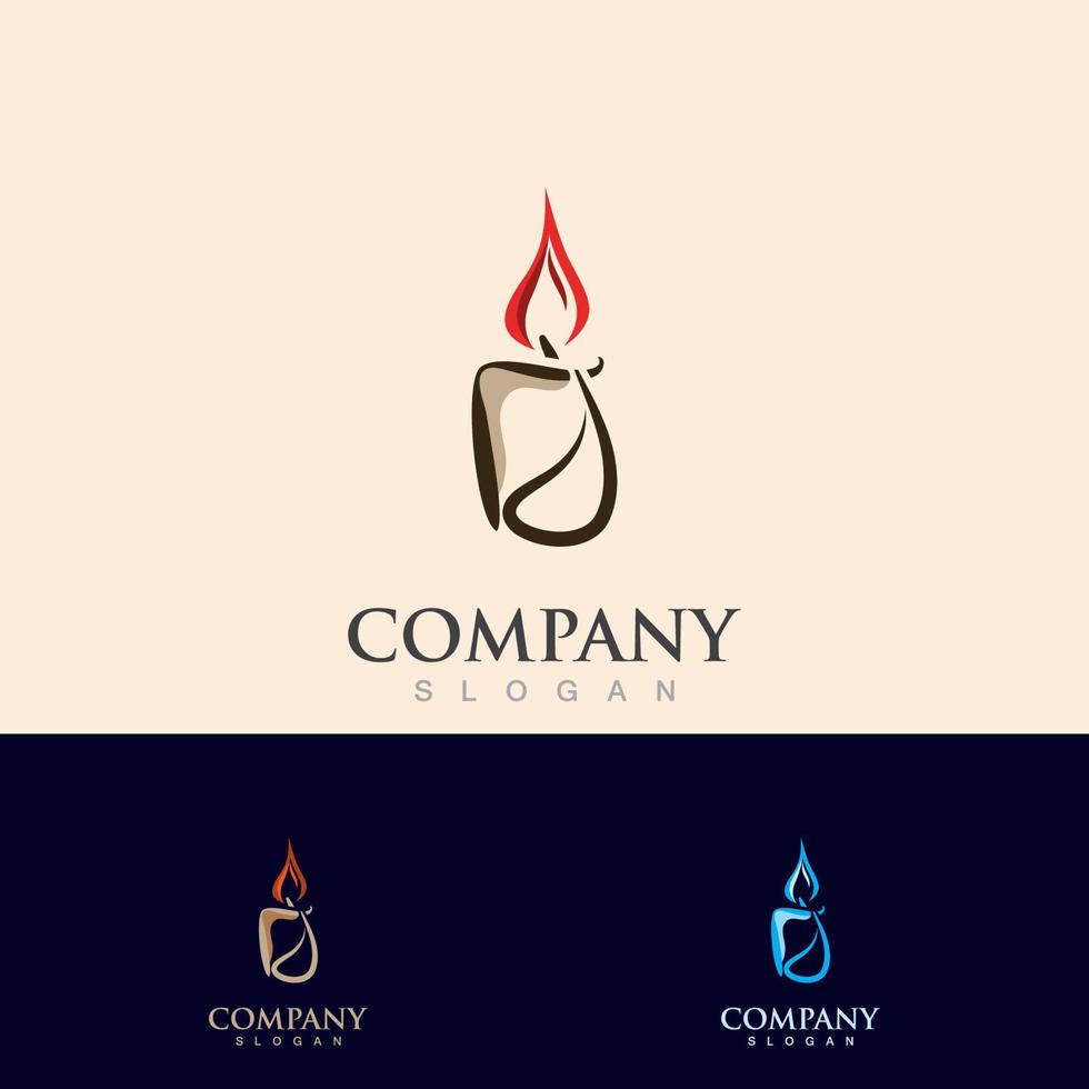 Candle icon burning, simple design style graphic flat line illustration vector