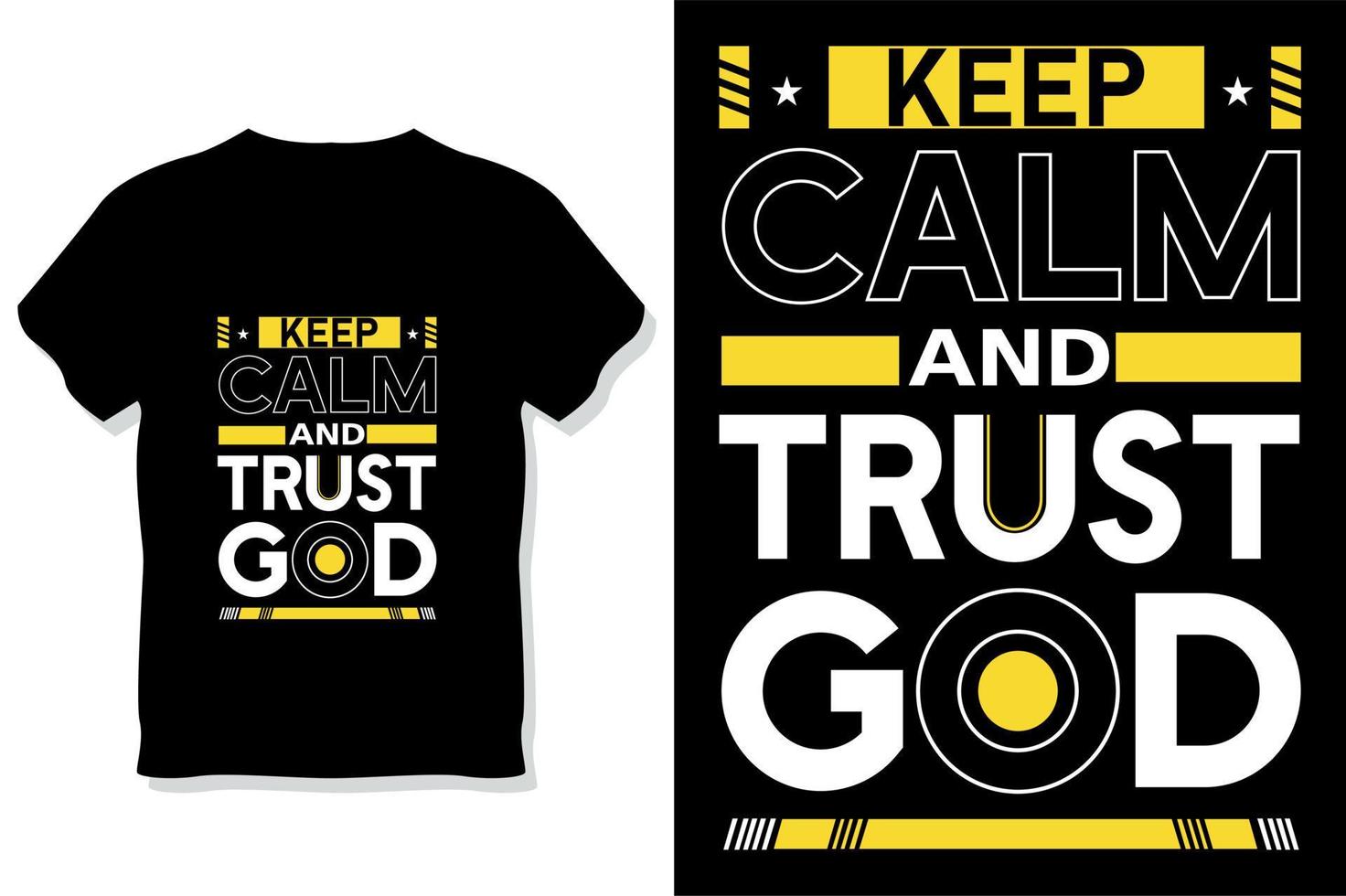 Keep calm and trust god motivational quote typography t shirt design vector