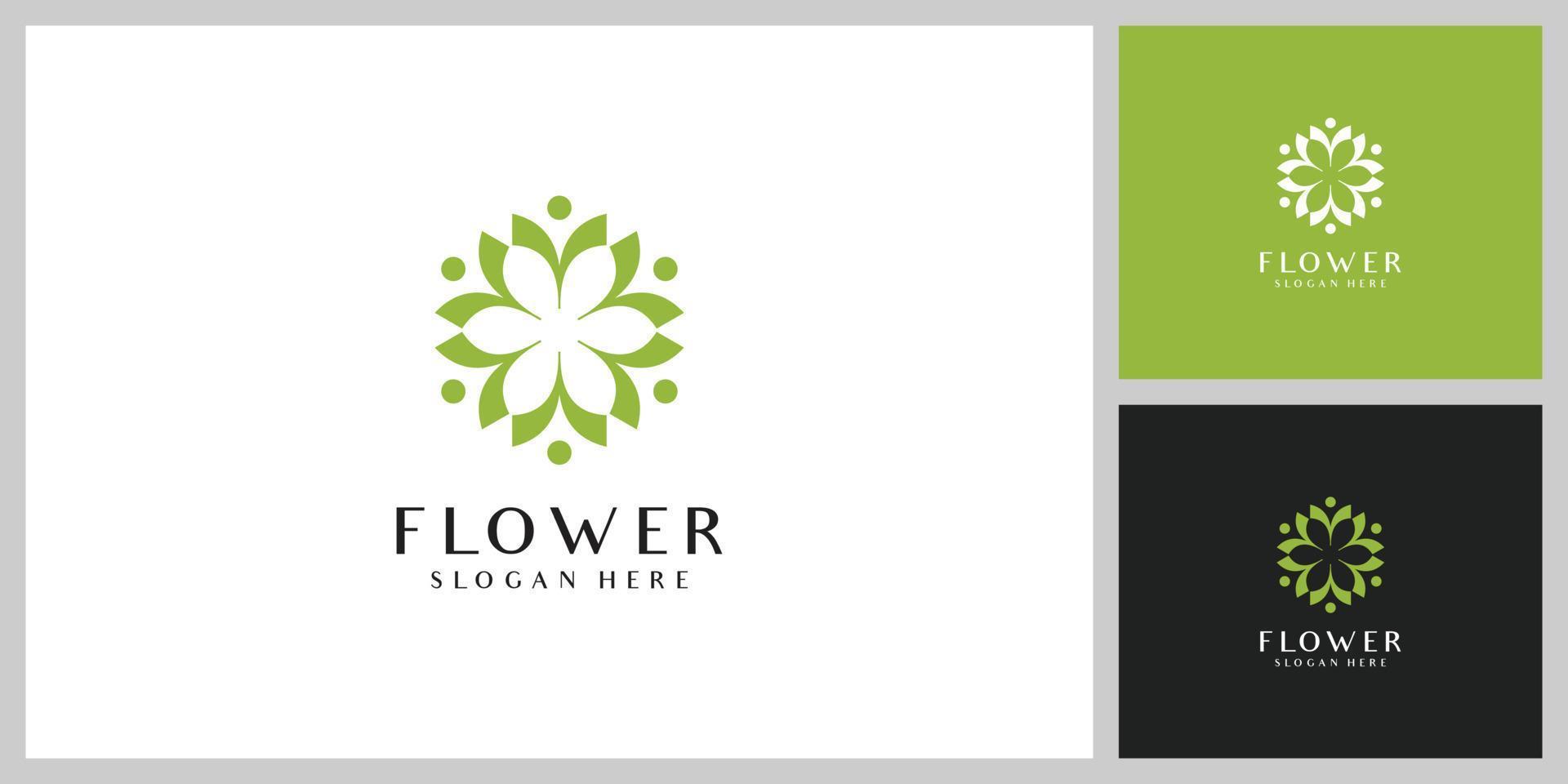flower nature logo design template vector
